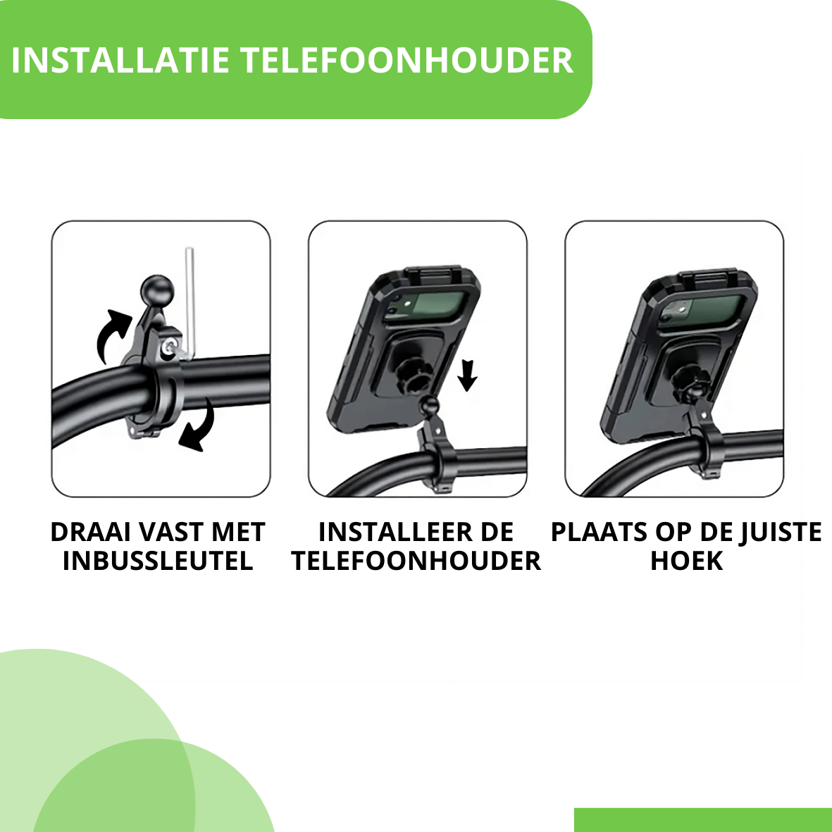 NOVTEC® Telefoonhouder Fiets- 360° graden draaibaar- Waterdicht-